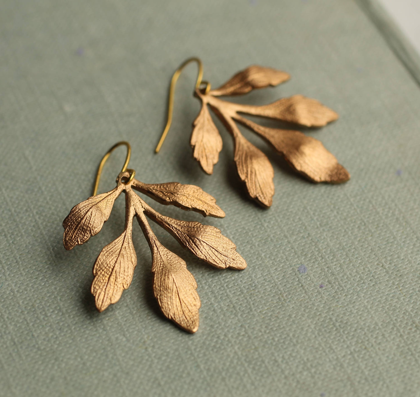 Silk Purse, Sow's Ear - Gold Leaf Chandelier Earrings