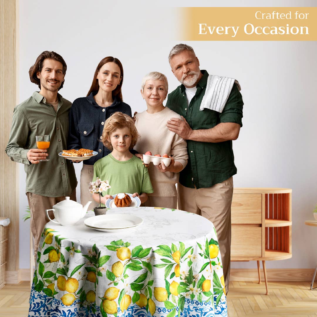 Maison d'Hermine - Design in Every Thread - Tablecloths 100% Cotton - 3 Shapes - Cedrat