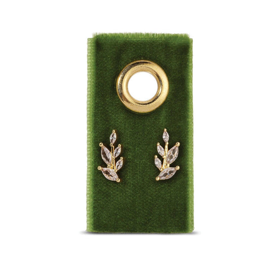 Splendid Iris - Leaf Studs On Velvet Gift Tag