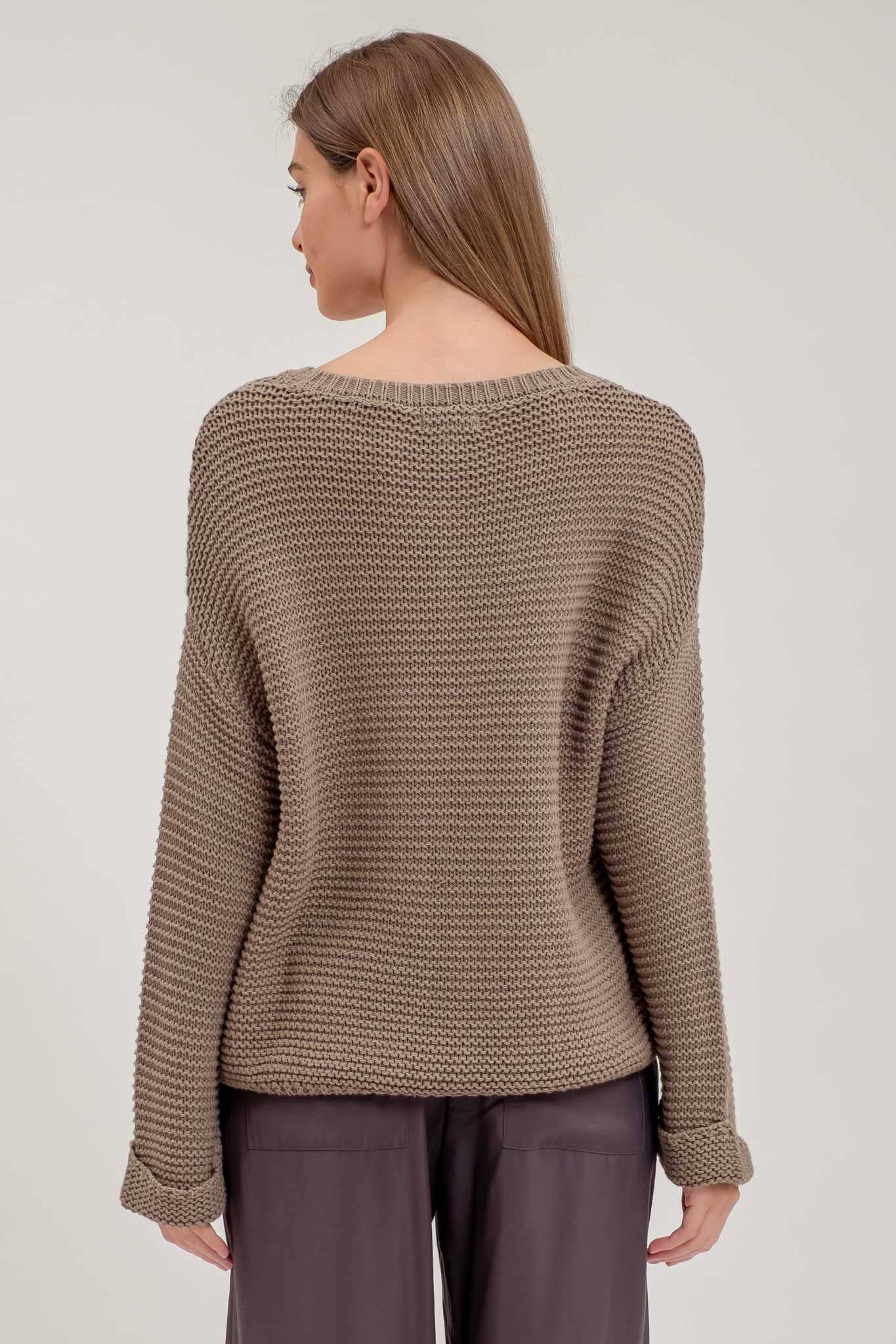 Blu Pepper - CHUNKY KNIT LONG CUFF SLEEVE PULLOVER SWEATER