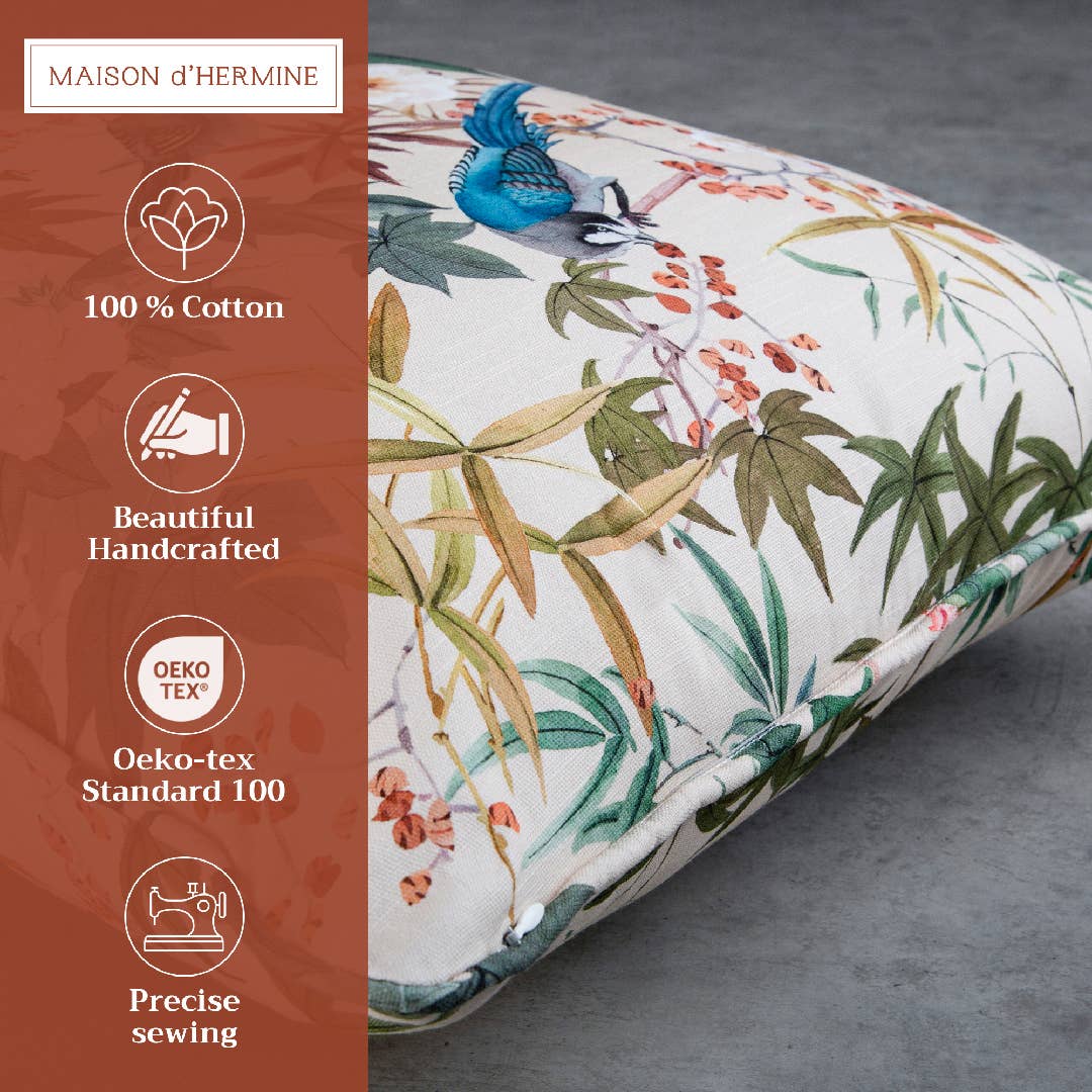 Maison d'Hermine - Design in Every Thread - Decorative Throw Pillow Cover - Hokuzai - Beige