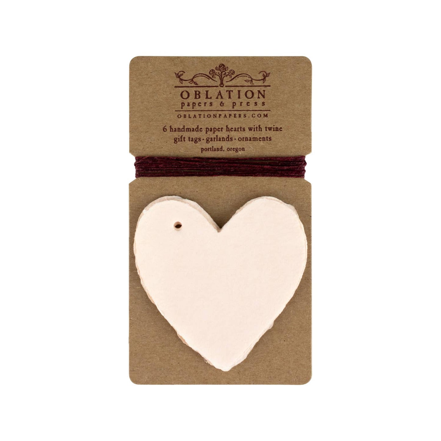 Oblation Papers & Press - Blush Petite Handmade Paper Heart Tag