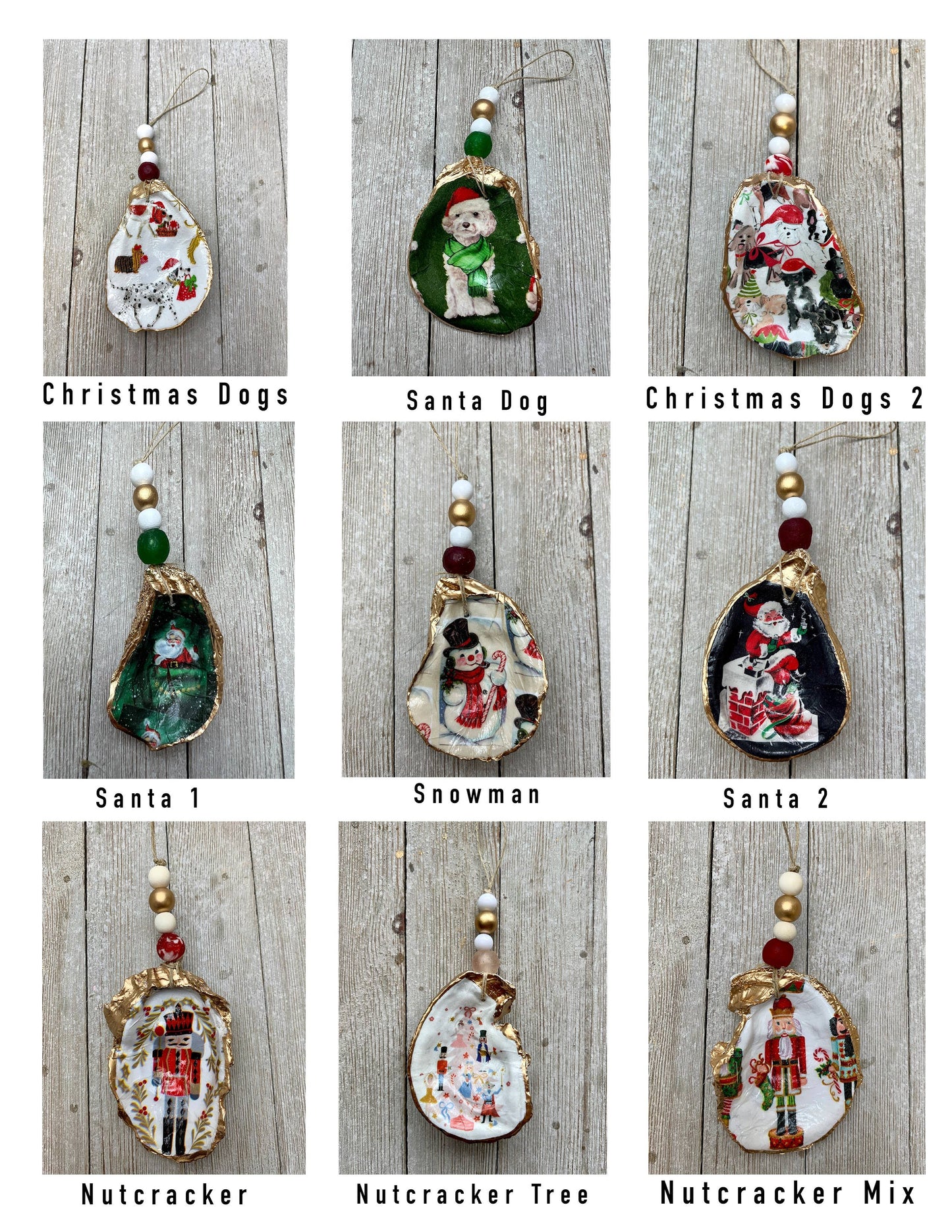 Oyster Ornaments- Decoupage Christmas Designs: Christmas Owl