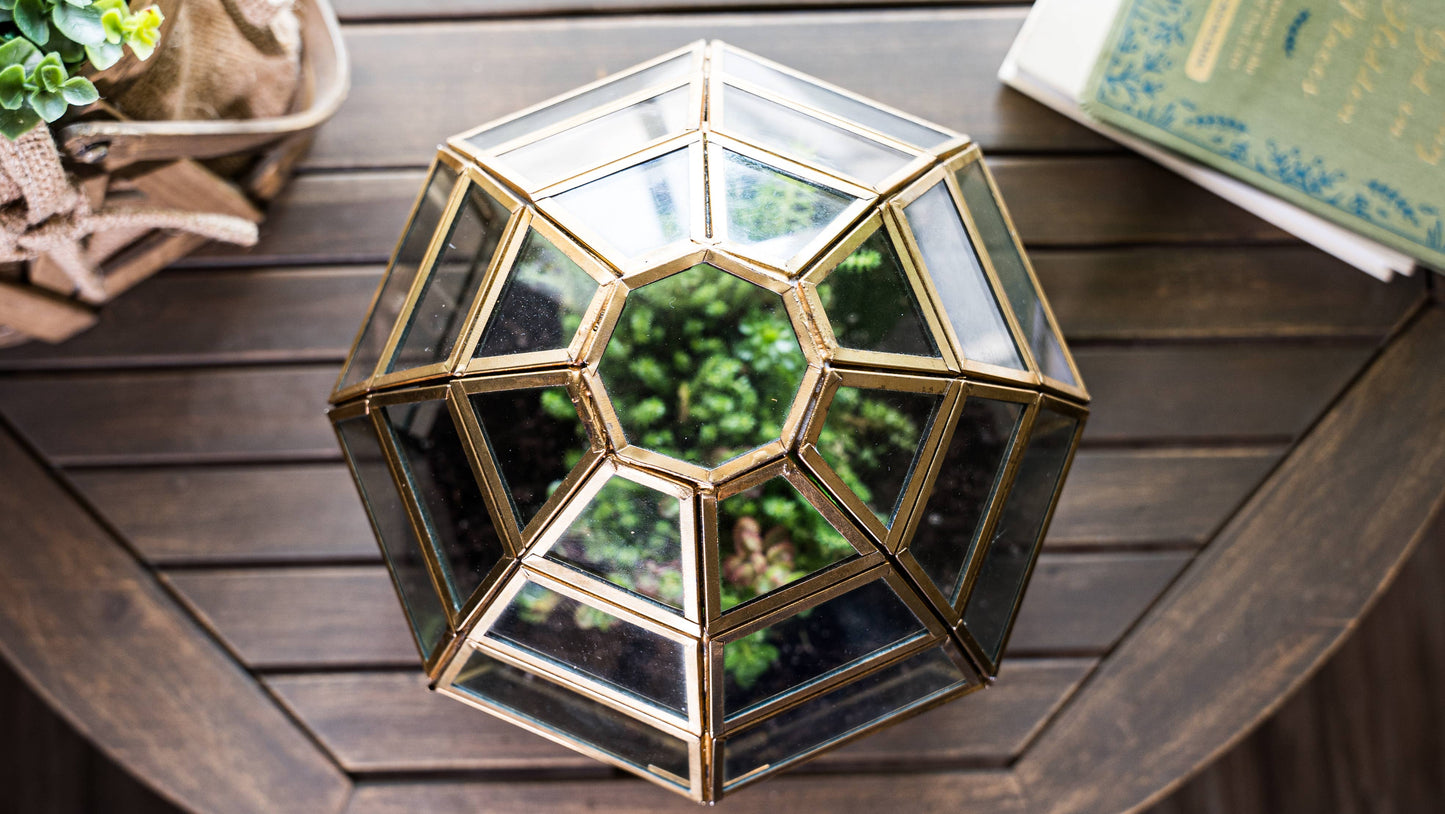 Urban Born - Urban Born Birdcage Terrarium: Glass Indoor Display, Bronze