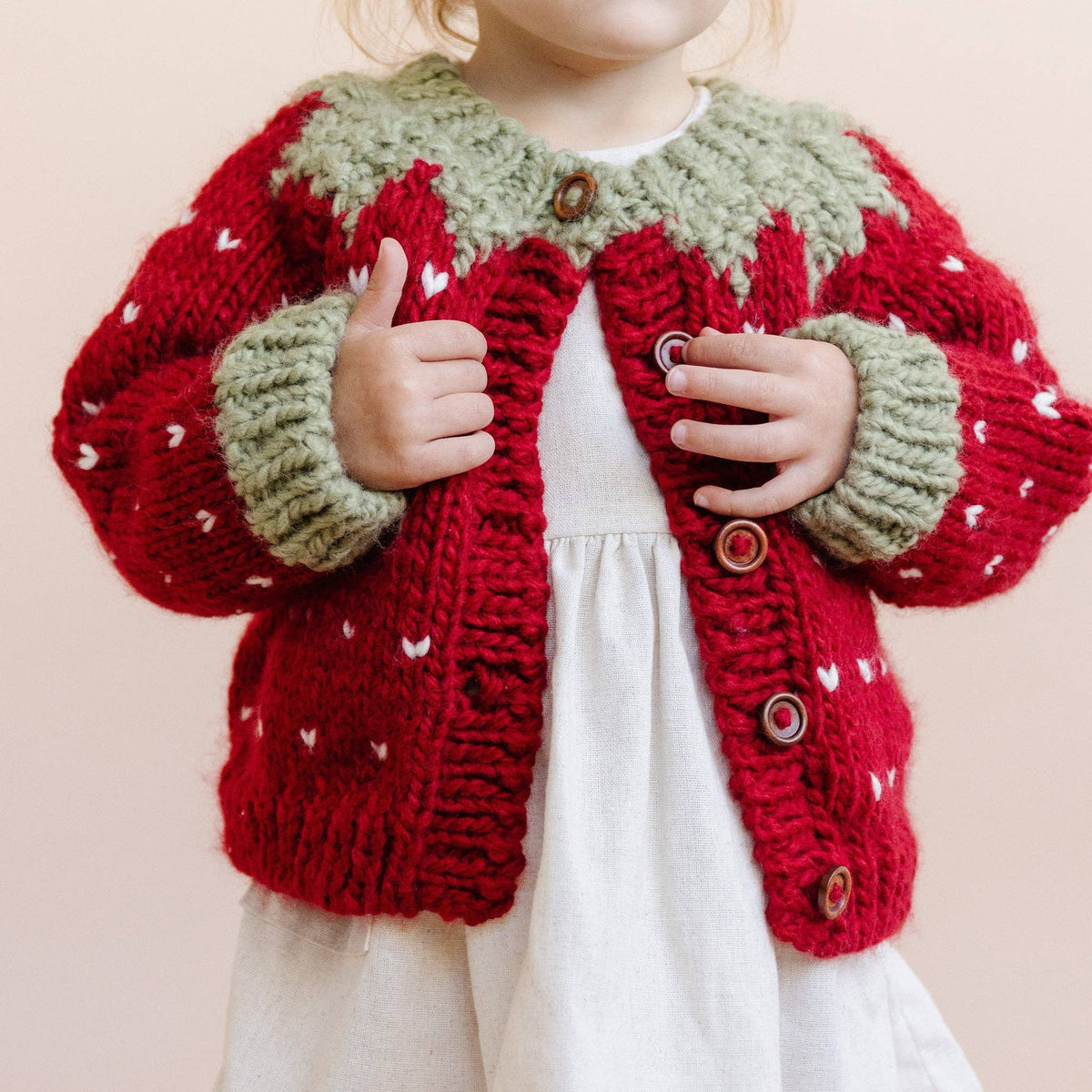 The Blueberry Hill - Strawberry Cardigan Baby Kids Sweater Winter Girls Clothing