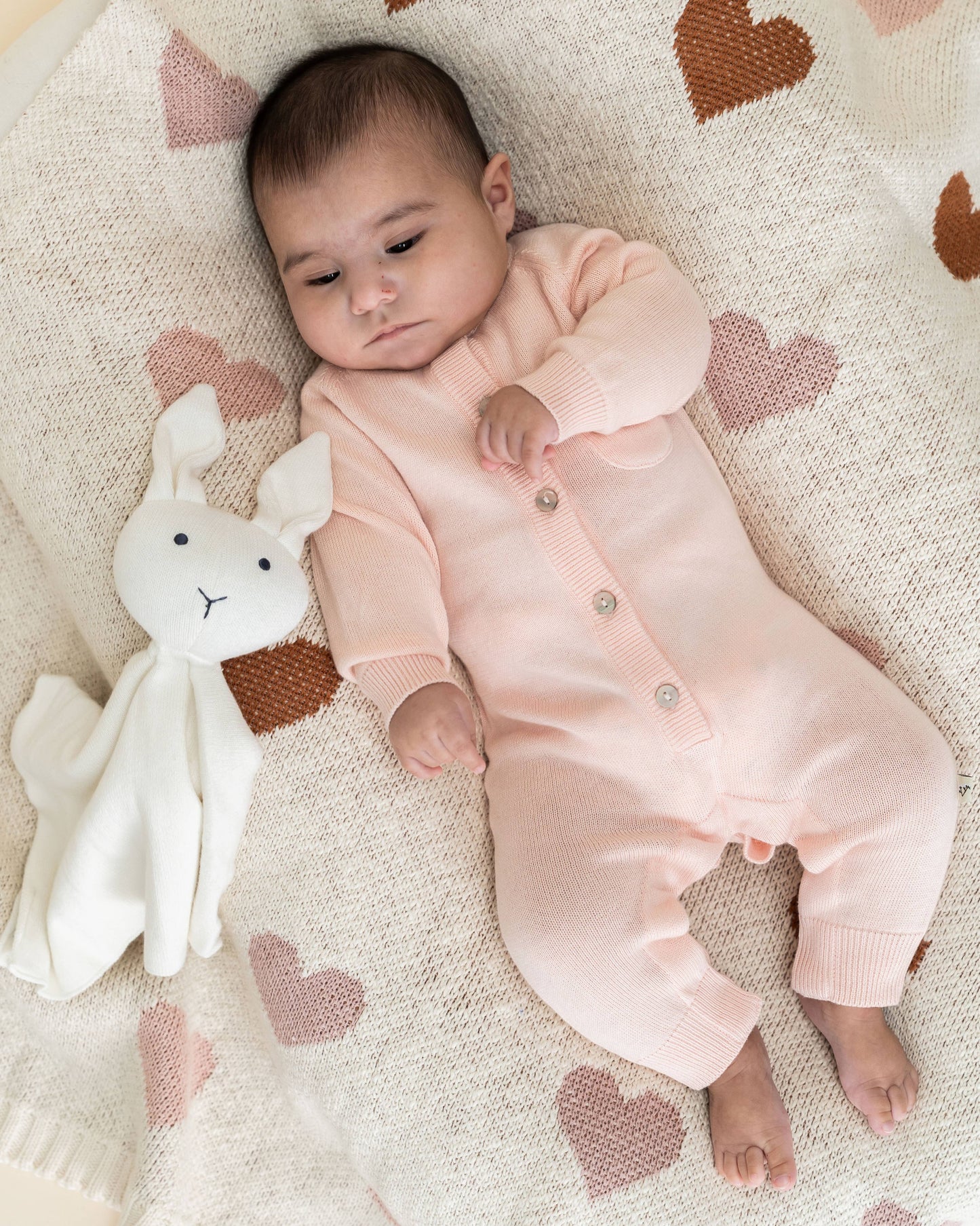 Viverano Organics - Bunny -Organic Baby Lovey Security Knit Blanket Cuddle Cloth