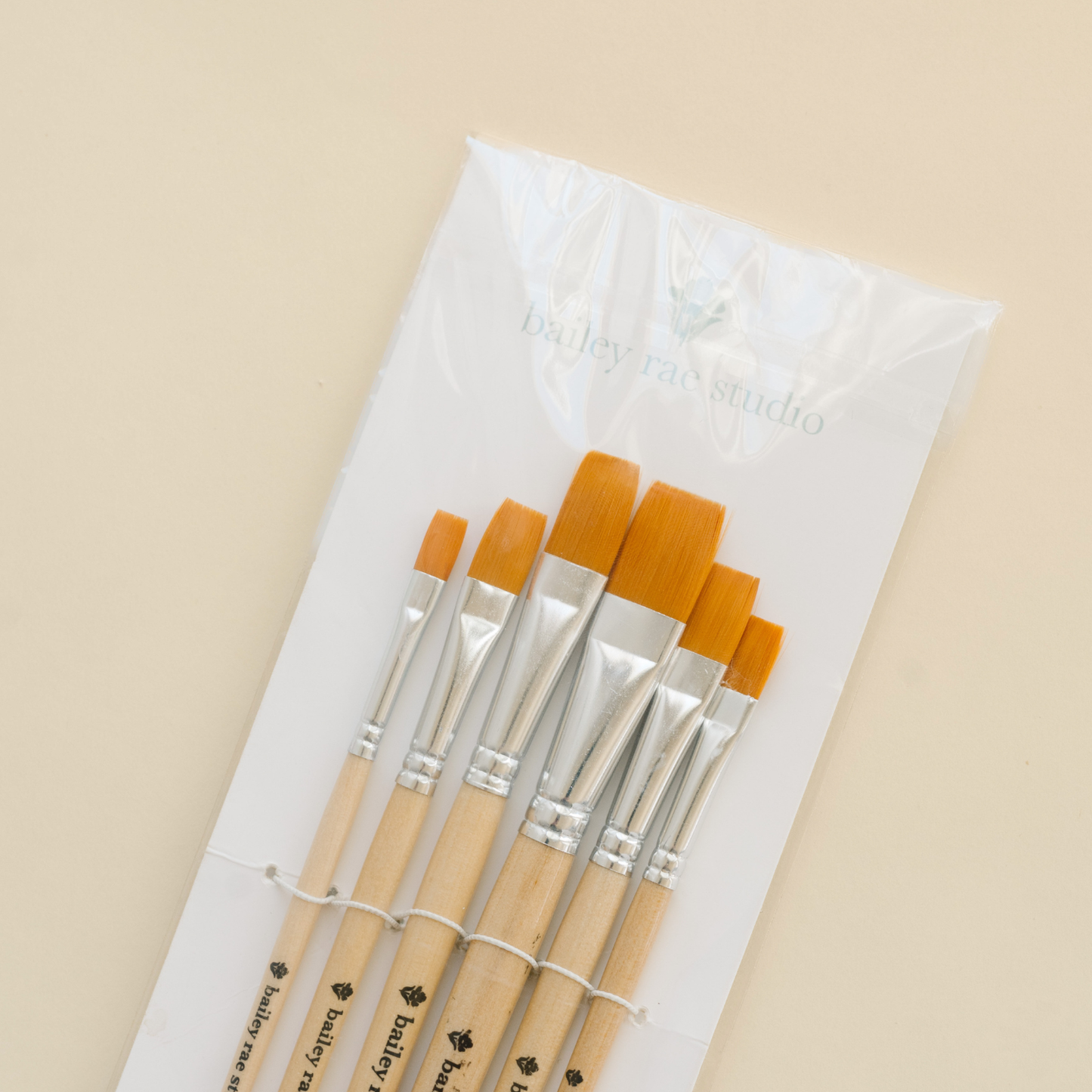 bailey rae studio - Flat Tip Watercolor Brush Set -- 6 piece