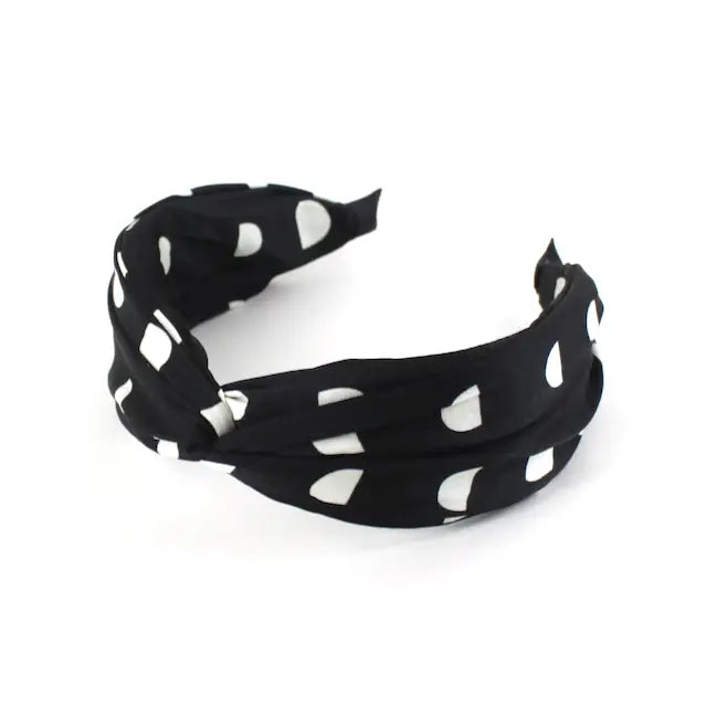 Headband - Black Polka Dots