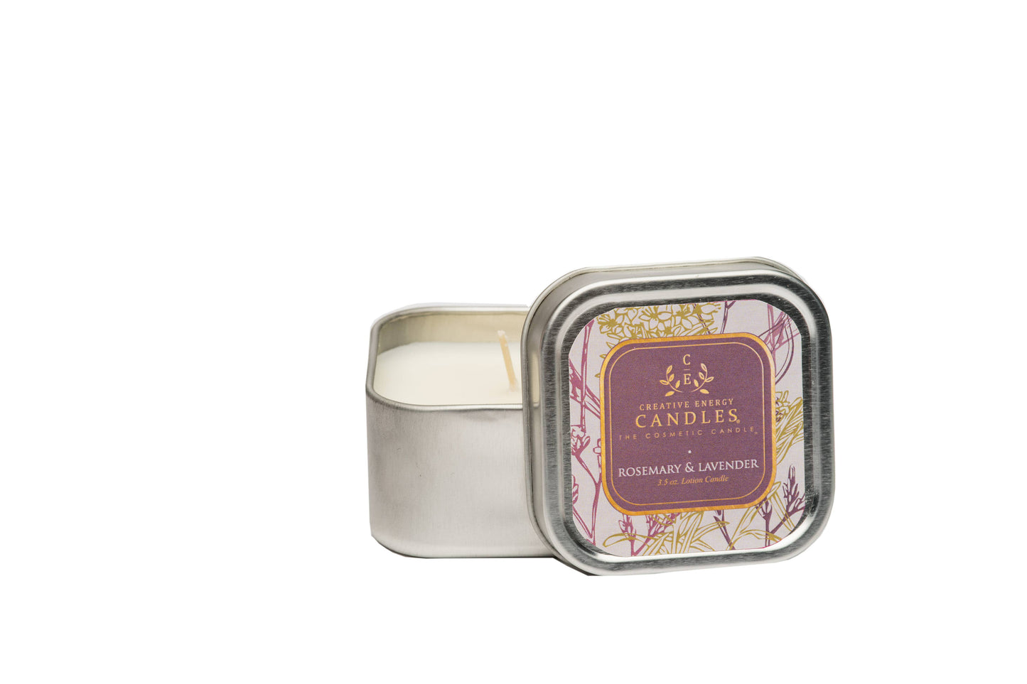 Creative Energy Candles - Rosemary & Lavender: 2-in-1 Soy Lotion Candle: Medium - 6 oz