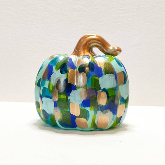 Jessica Reynolds Art - Blue Green Abstract Pumpkin