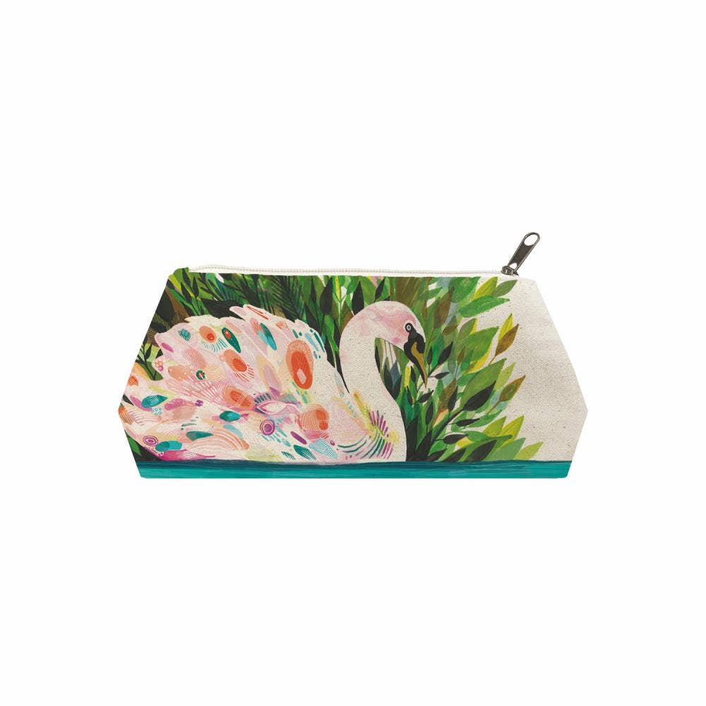 Paperproducts Design - COTTON CANVAS COSMETIC BAG(MEDIUM)-SWAN SONG