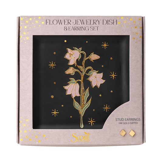 Scout Curated Wears - Jewelry Dish & Stud Earring Set - Flower/Black