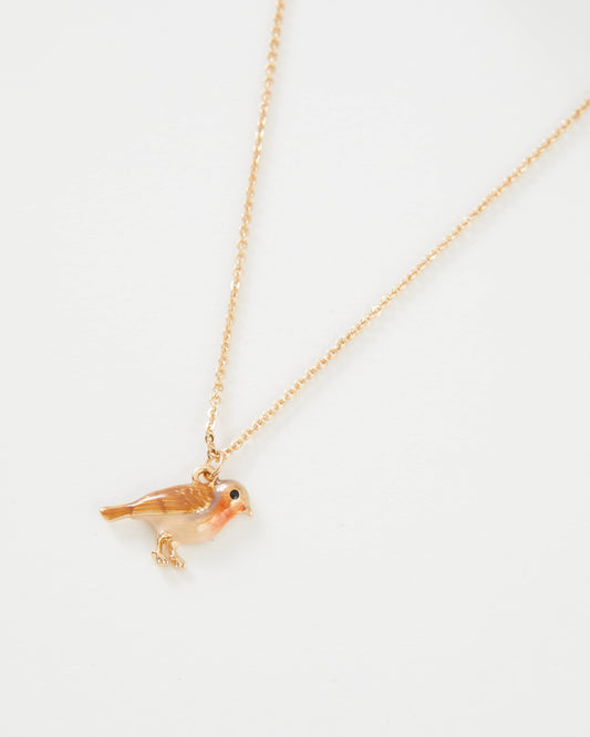 Fable England - FABLE Enamel Robin Necklace