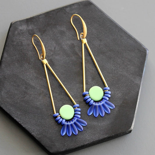 David Aubrey Jewelry - KYLE53 mint and cobalt earrings