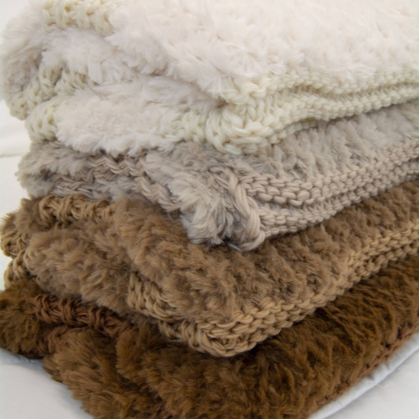 Throw/Blanket - Plush Knit 50x60": Camel