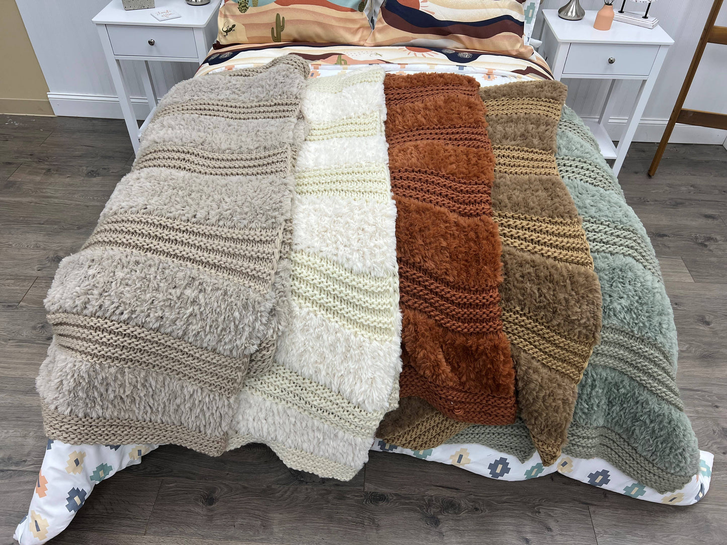 Throw/Blanket - Plush Knit 50x60": Camel