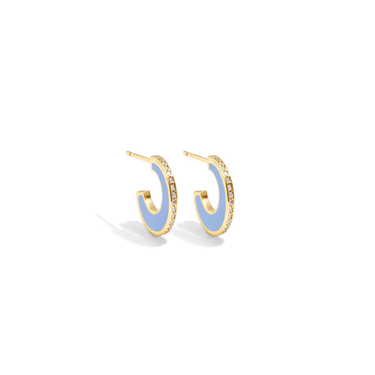 Splendid Iris - Small Colorful Pave Hoops