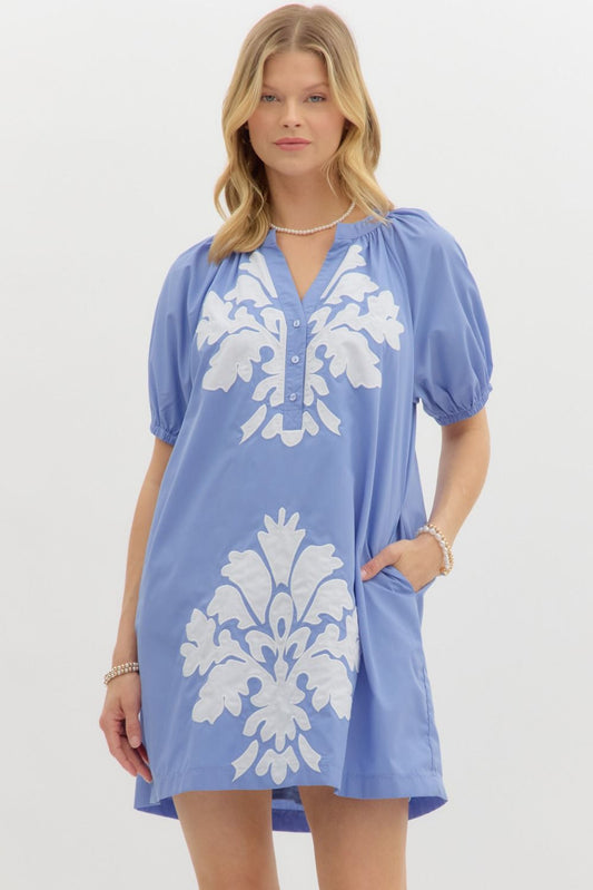 Willow Blue & White Dress
