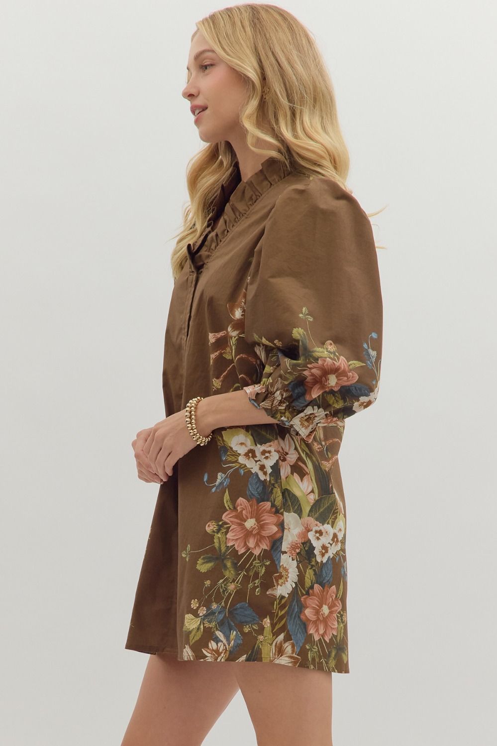 Clem Chocolate Floral Dress
