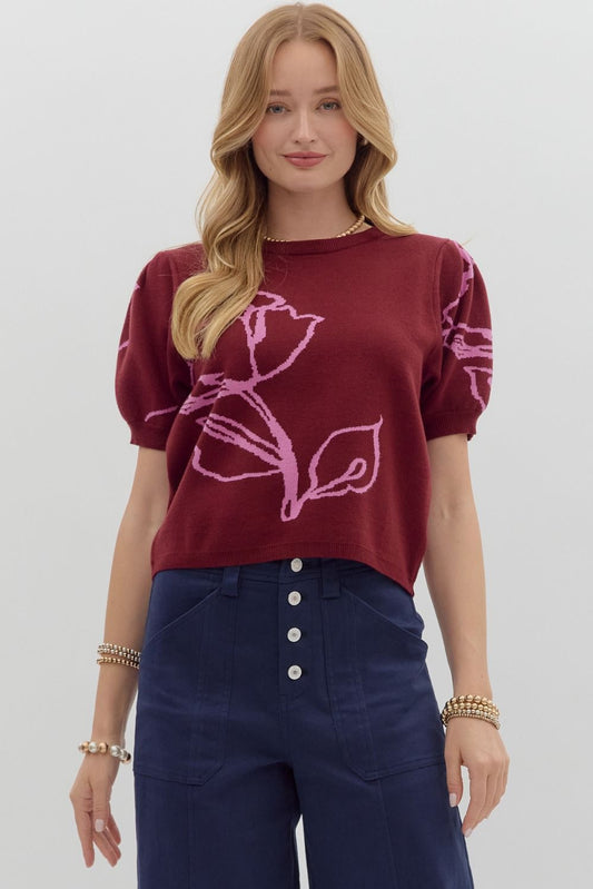 Adeline Burgundy Sweater