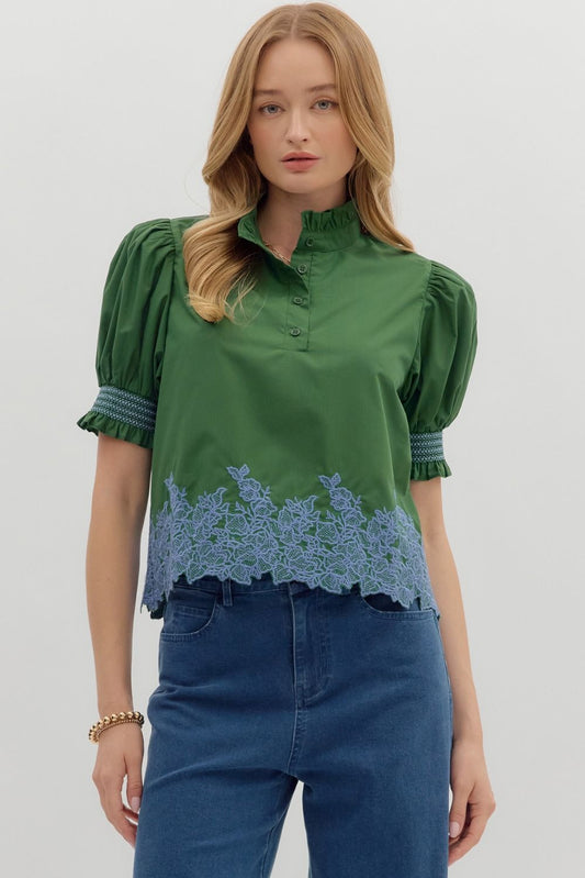 Tia Olive Green Top