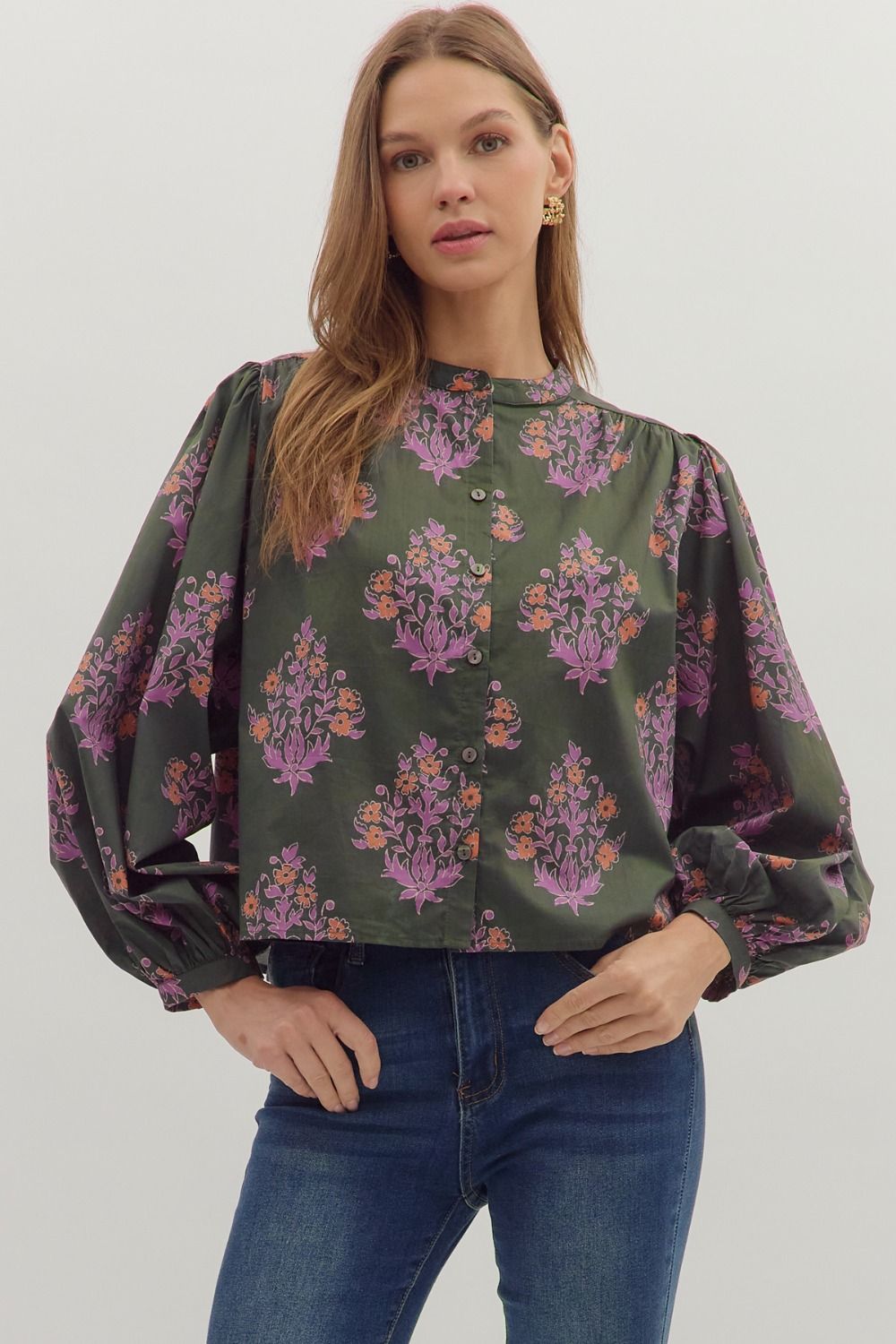Fern Block Print Top