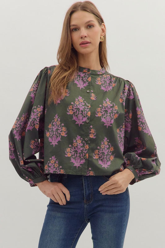 Fern Block Print Top