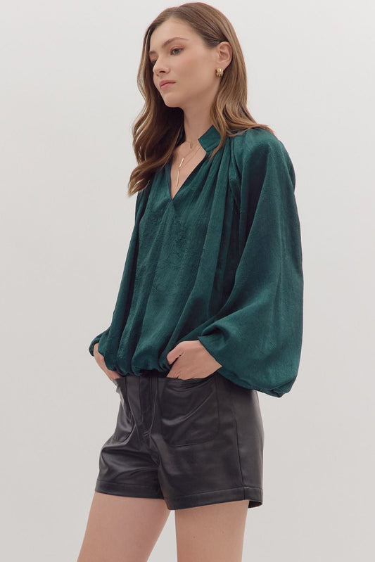 Della Dark Green Top