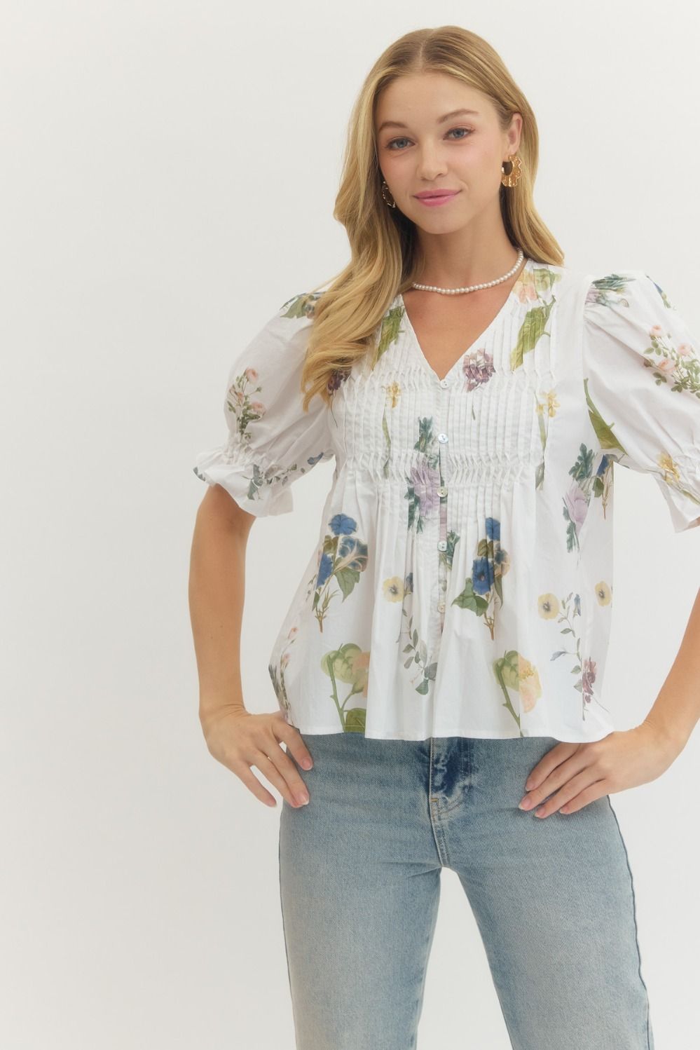 Millie Floral Puff Sleeve Blouse