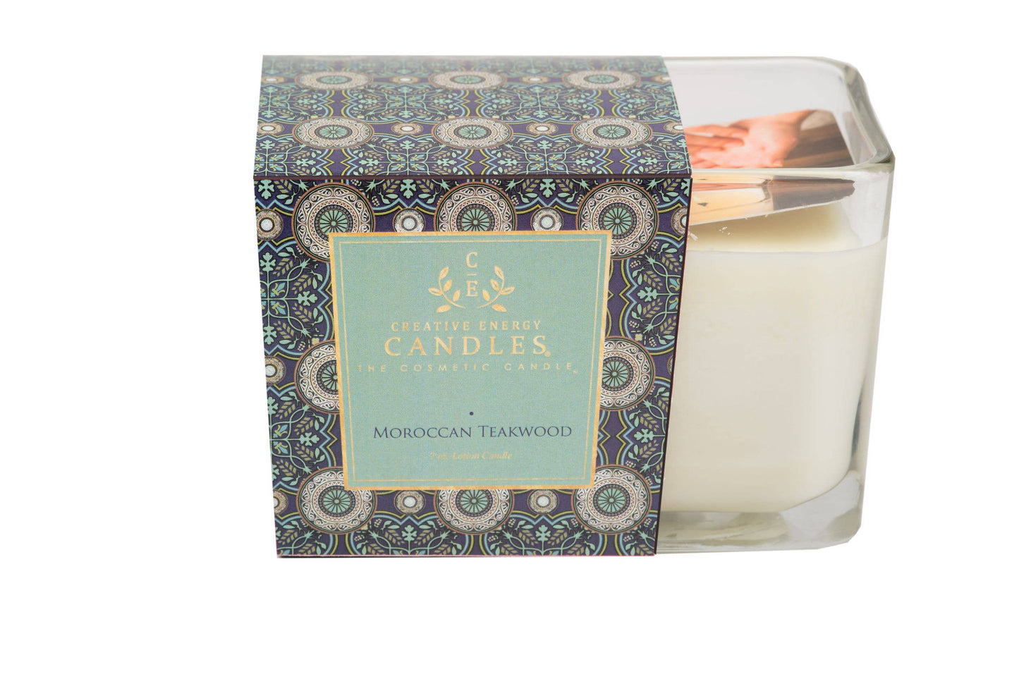 Creative Energy Candles - Moroccan Teakwood: 2-in-1 Soy Lotion Candle: Medium - 6 oz