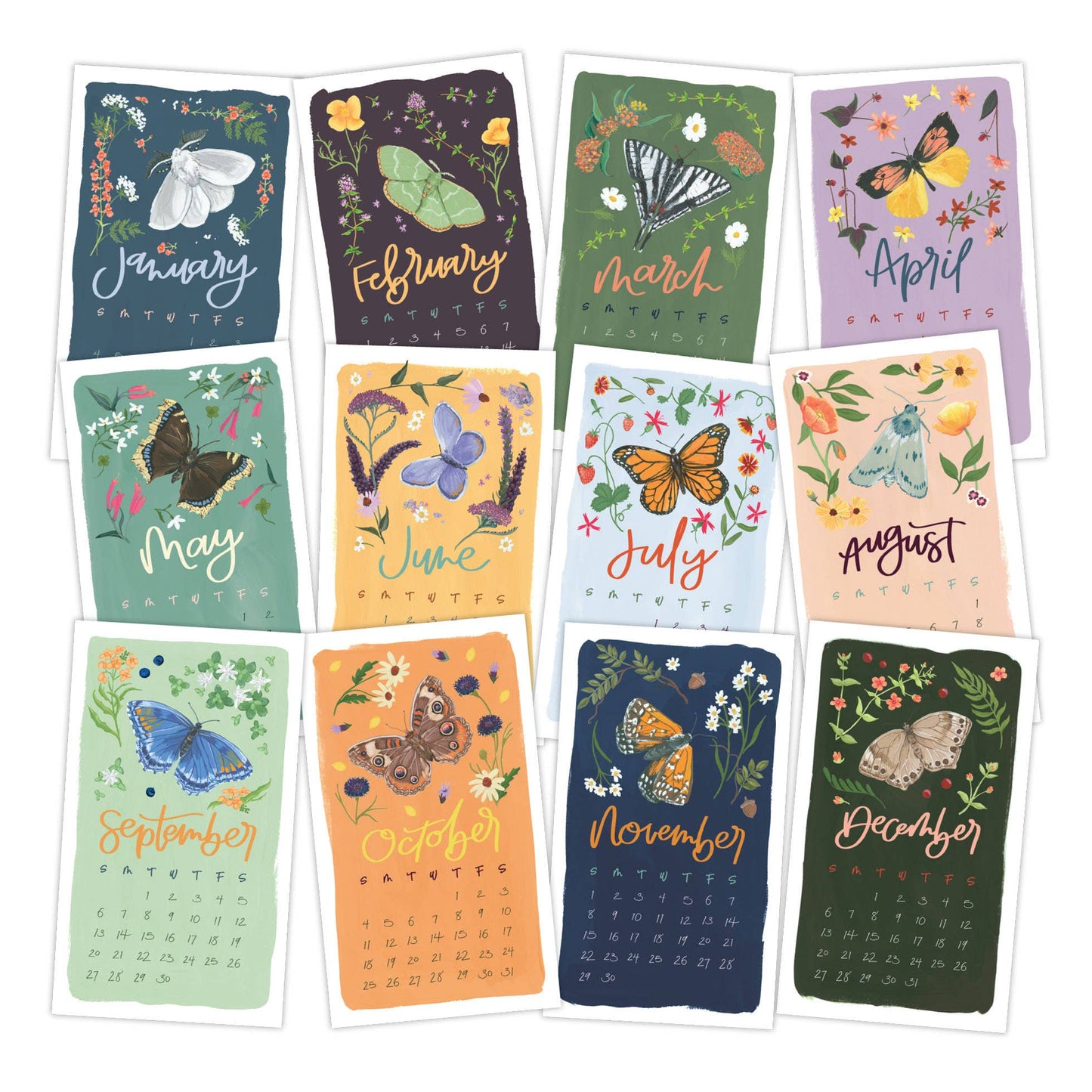 1canoe2 | One Canoe Two Paper Co. - Butterfly Garden 2026 Mini Desk Calendar with Wooden Block