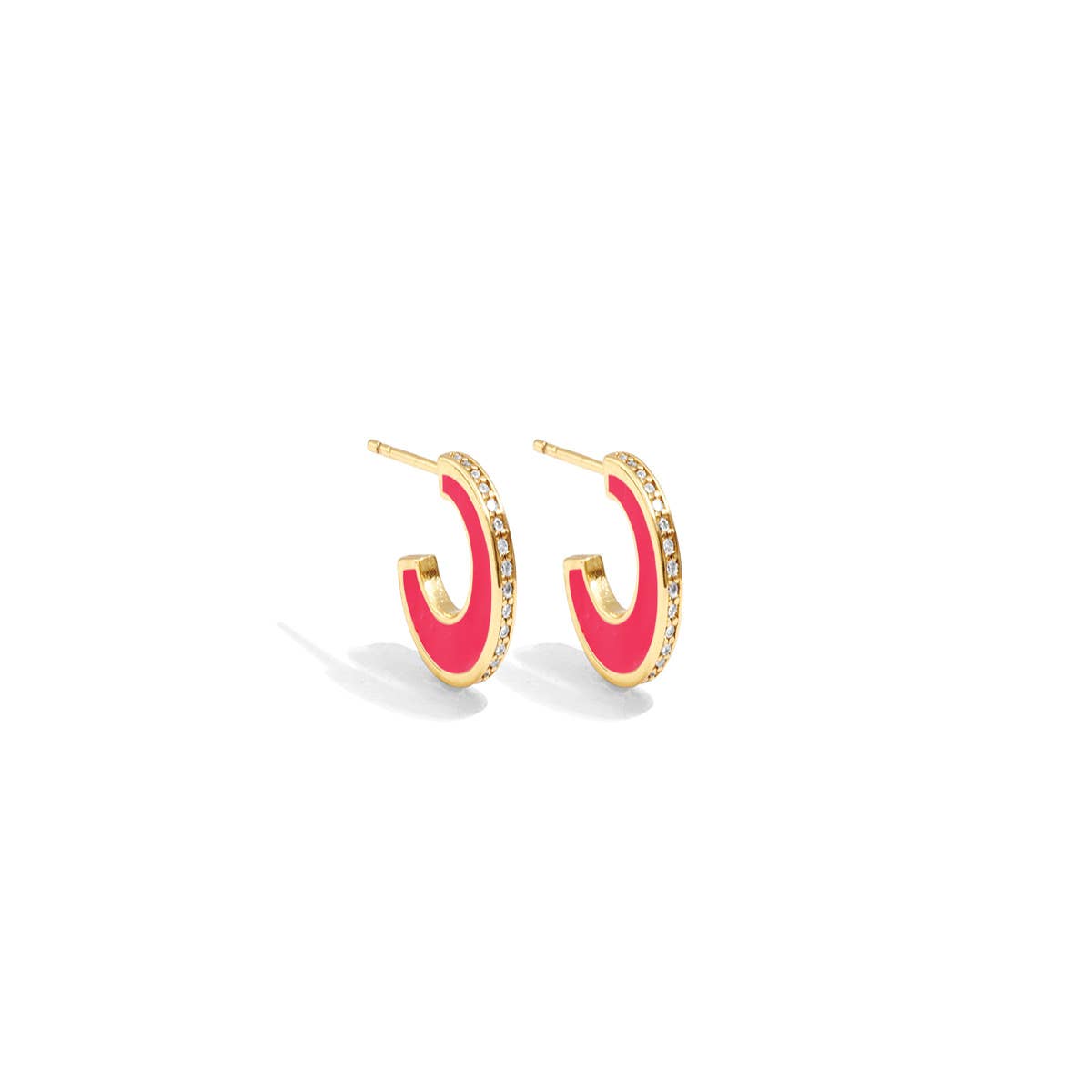 Splendid Iris - Small Colorful Pave Hoops