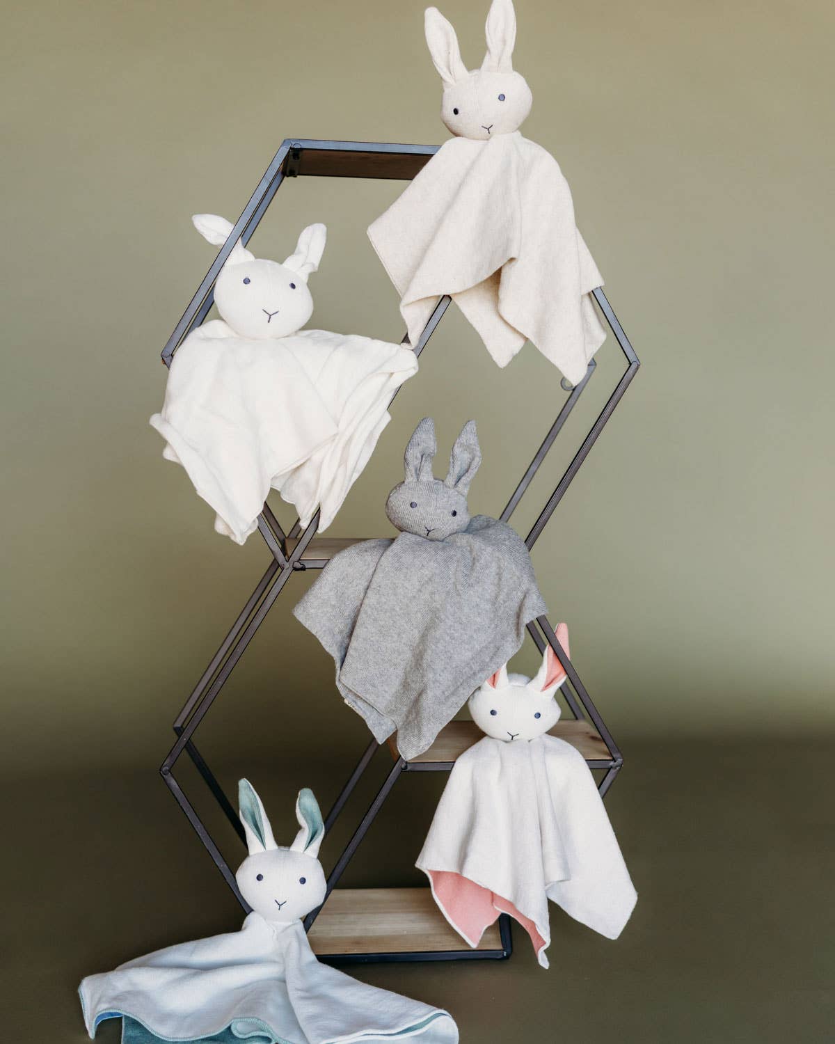 Viverano Organics - Bunny -Organic Baby Lovey Security Knit Blanket Cuddle Cloth