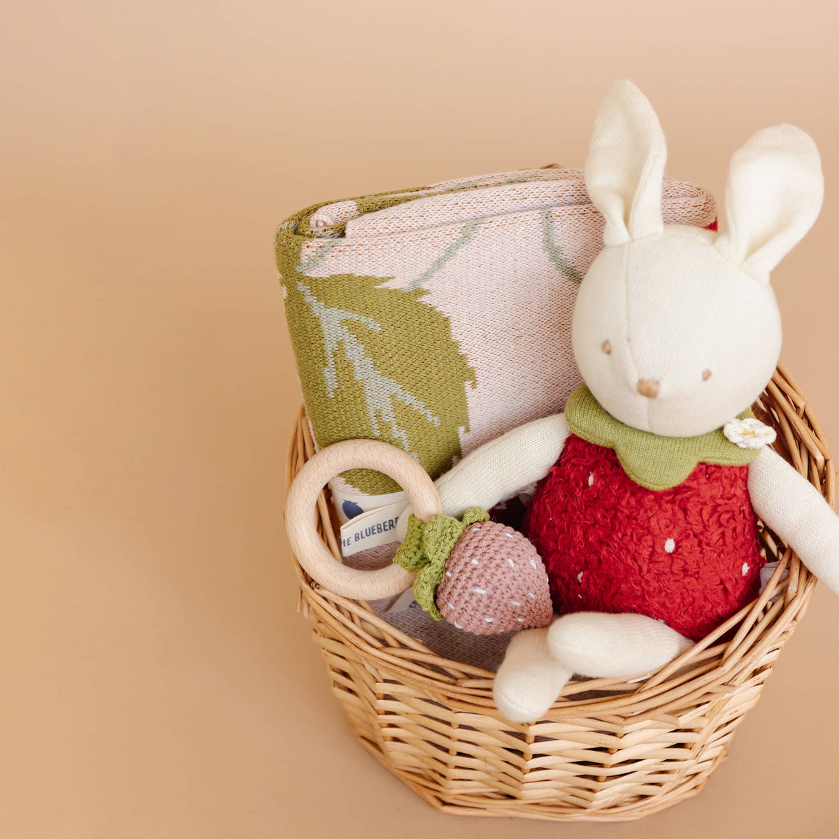 The Blueberry Hill - Blanket Strawberry Bunny Organic Baby Decor Summer Gift