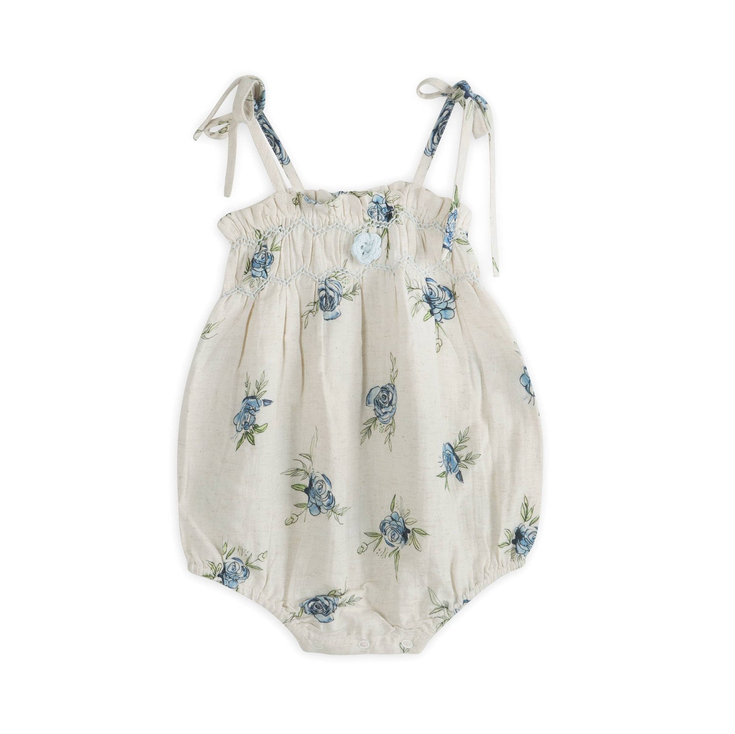 Viverano Organics - Anais Floral Baby Romper + Headband (Linen Blend)