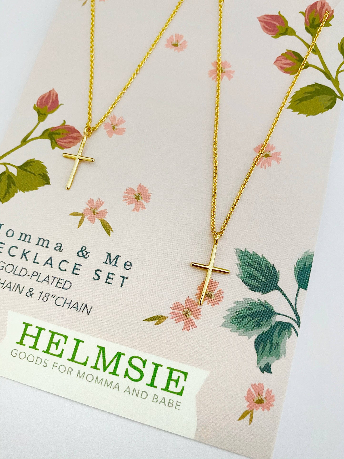 Helmsie - Momma + Me Cross Necklace Set