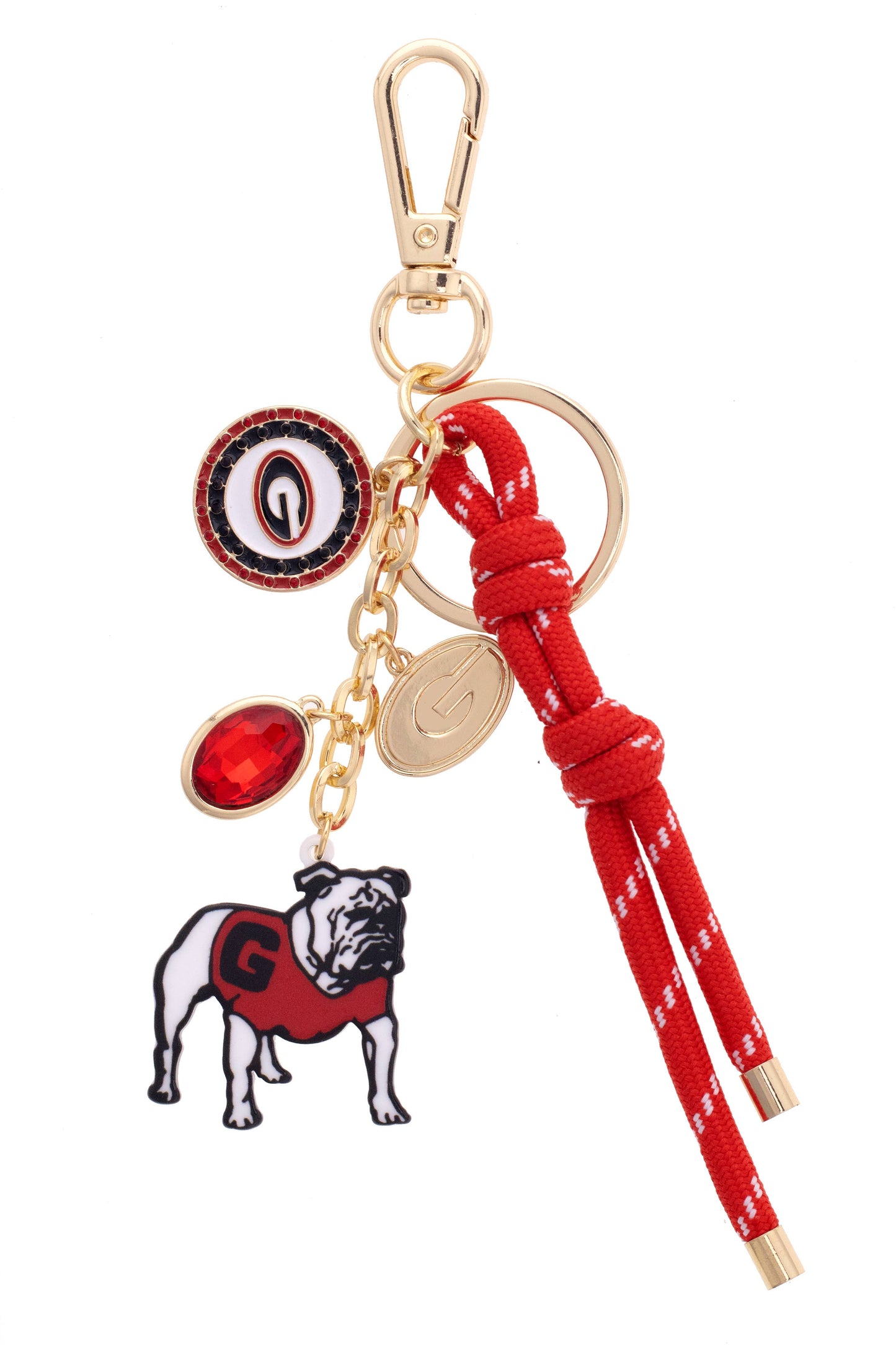 Canvas Style - Georgia Bulldogs Cluster Bag Charm in Red