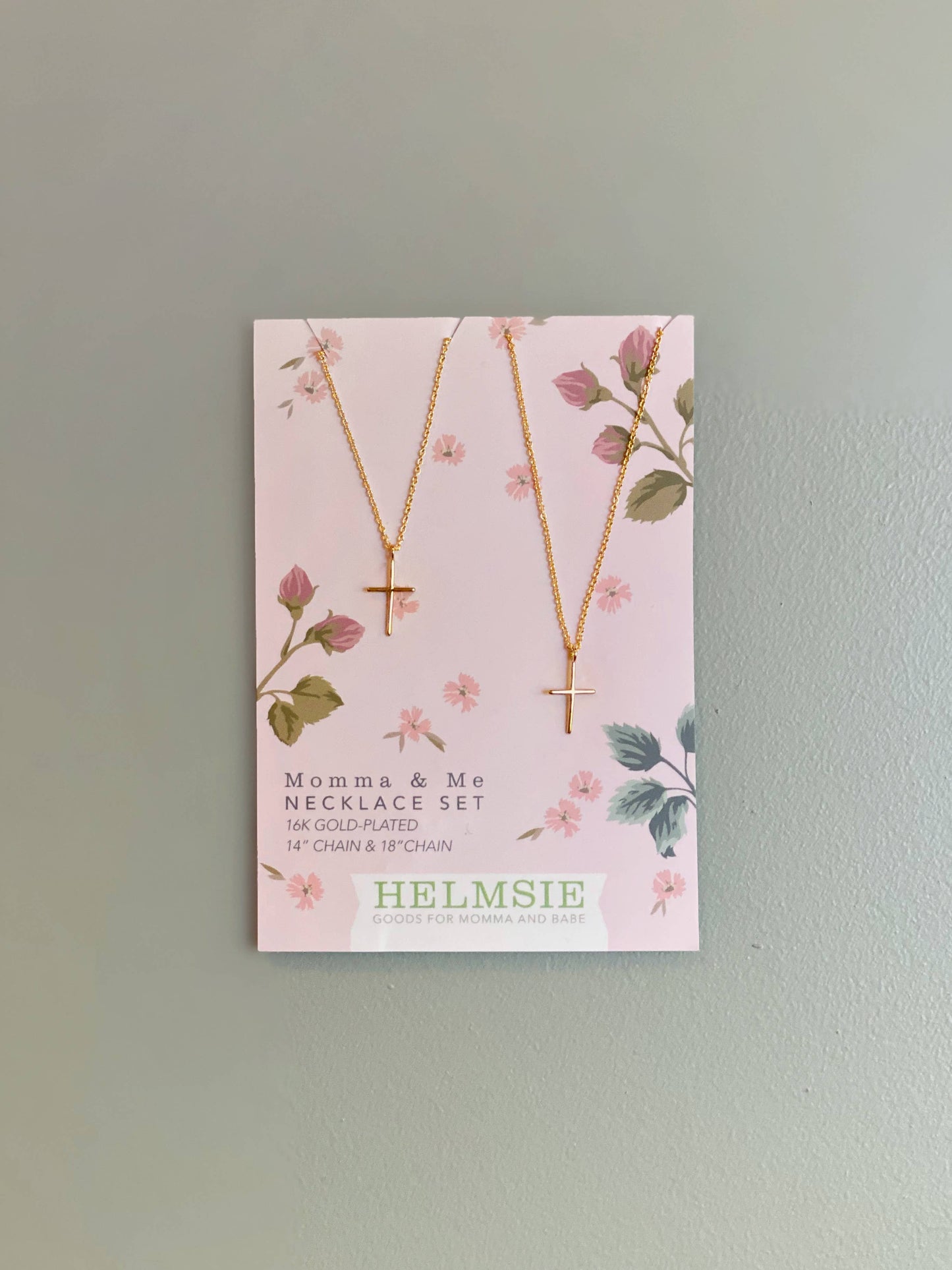 Helmsie - Momma + Me Cross Necklace Set