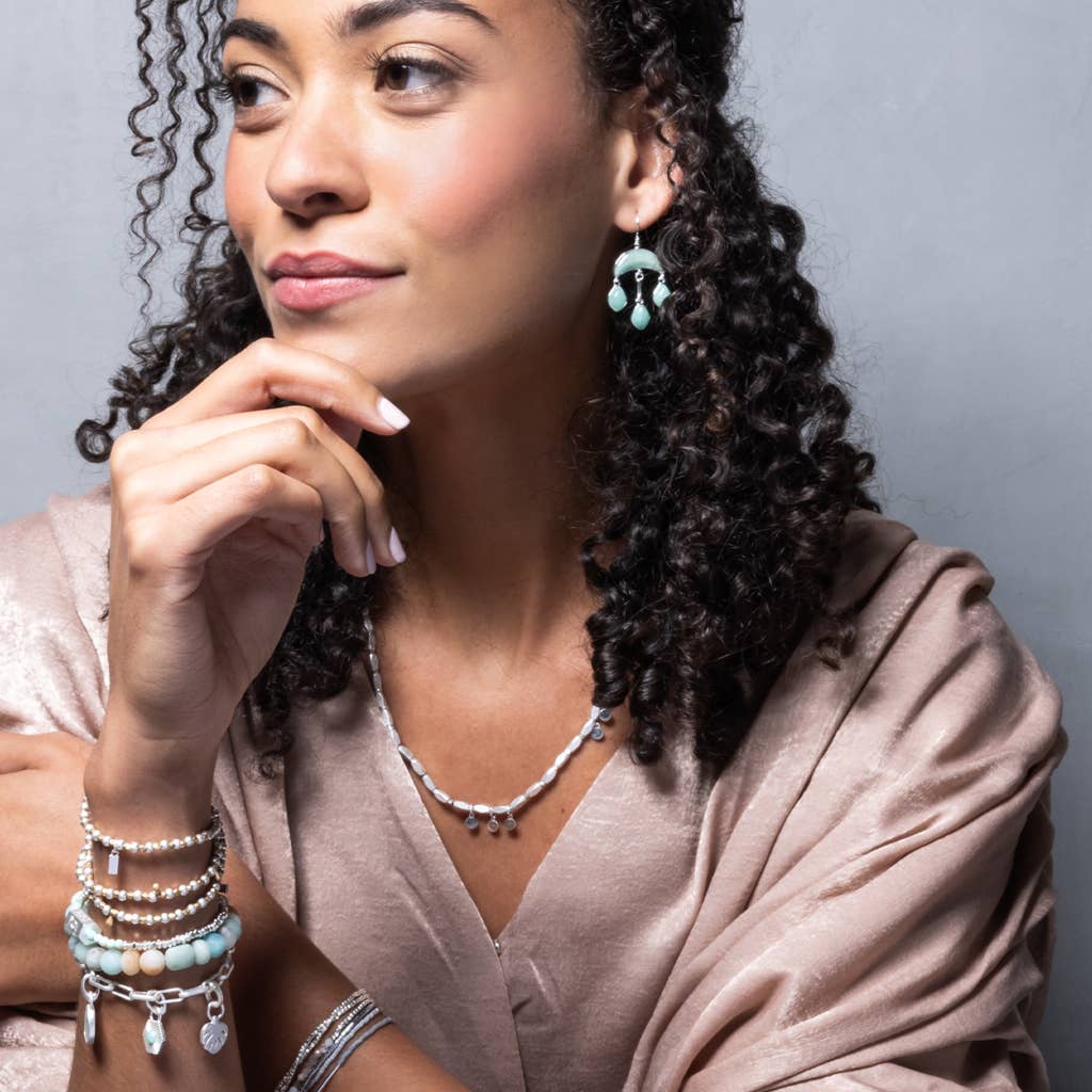 Scout Curated Wears - Stone Crescent Drop Earring - Labradorite/Gold