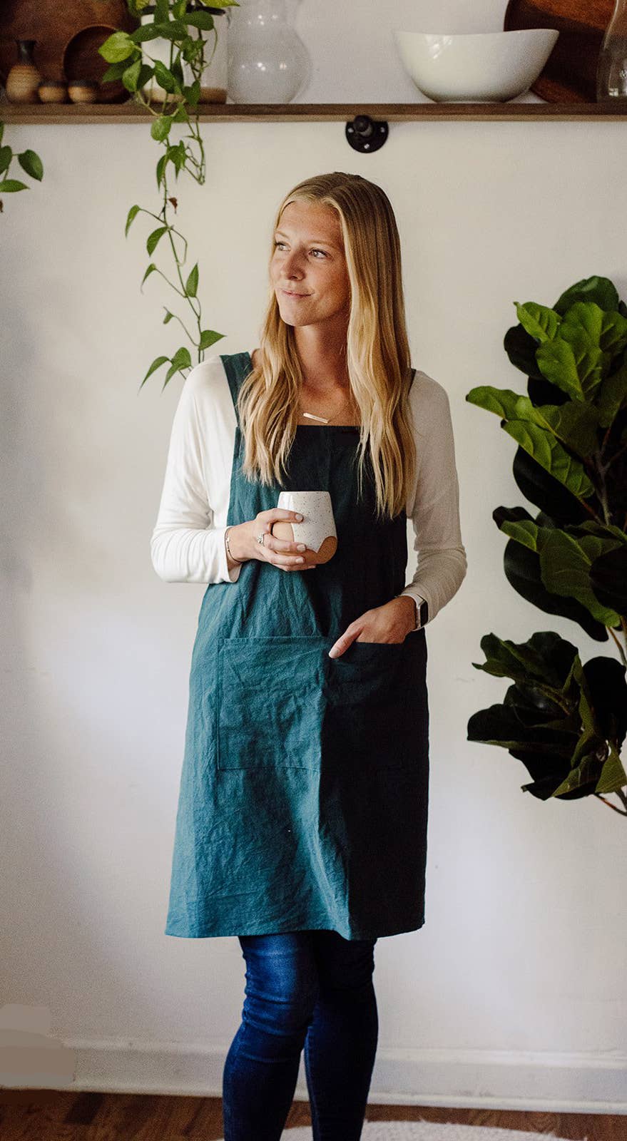 Cate Paper Co. - Cross Back Apron: Peacock Blue