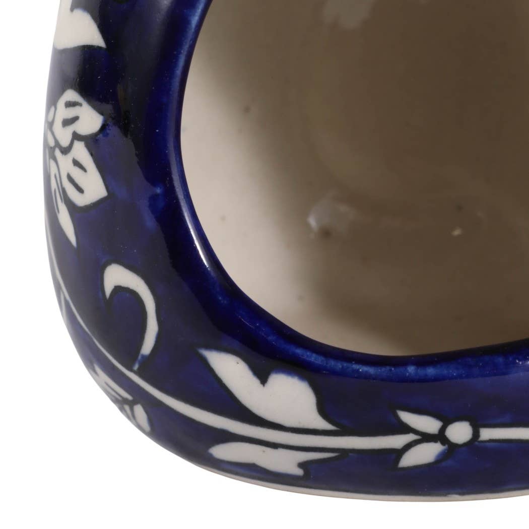 Sagebrook Home - Bird Feeder - Blue/White Ceramic Teardrop Shape House, 12 in