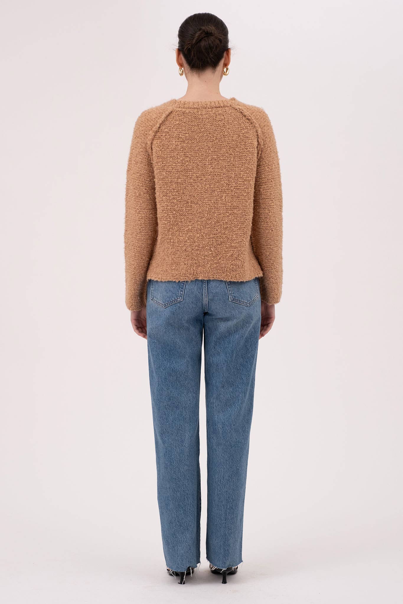 Blu Pepper - EXPOSED SEAM CHUNKY KNIT PULLOVER SWEATER