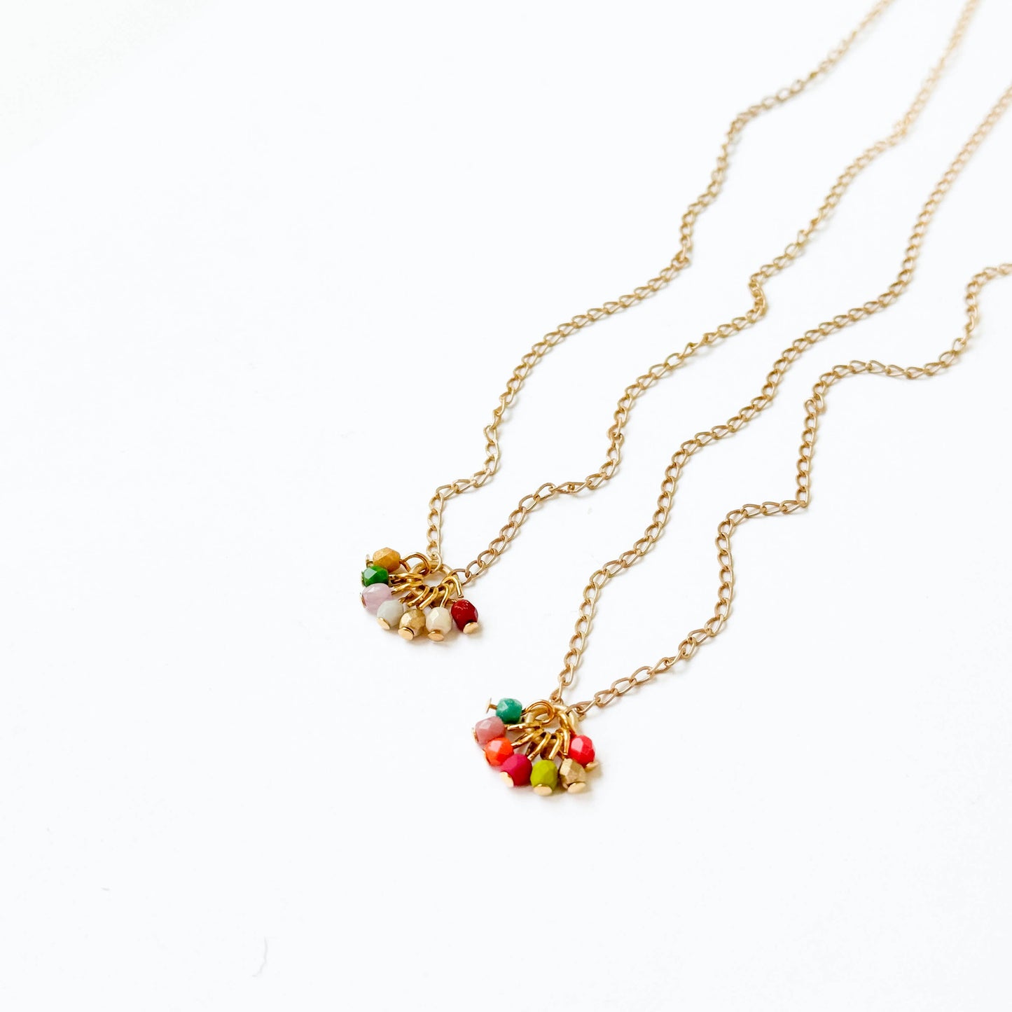 Nest Pretty Things - Dainty Gold Plated Necklace With Tiny Beaded Cluster Pendant