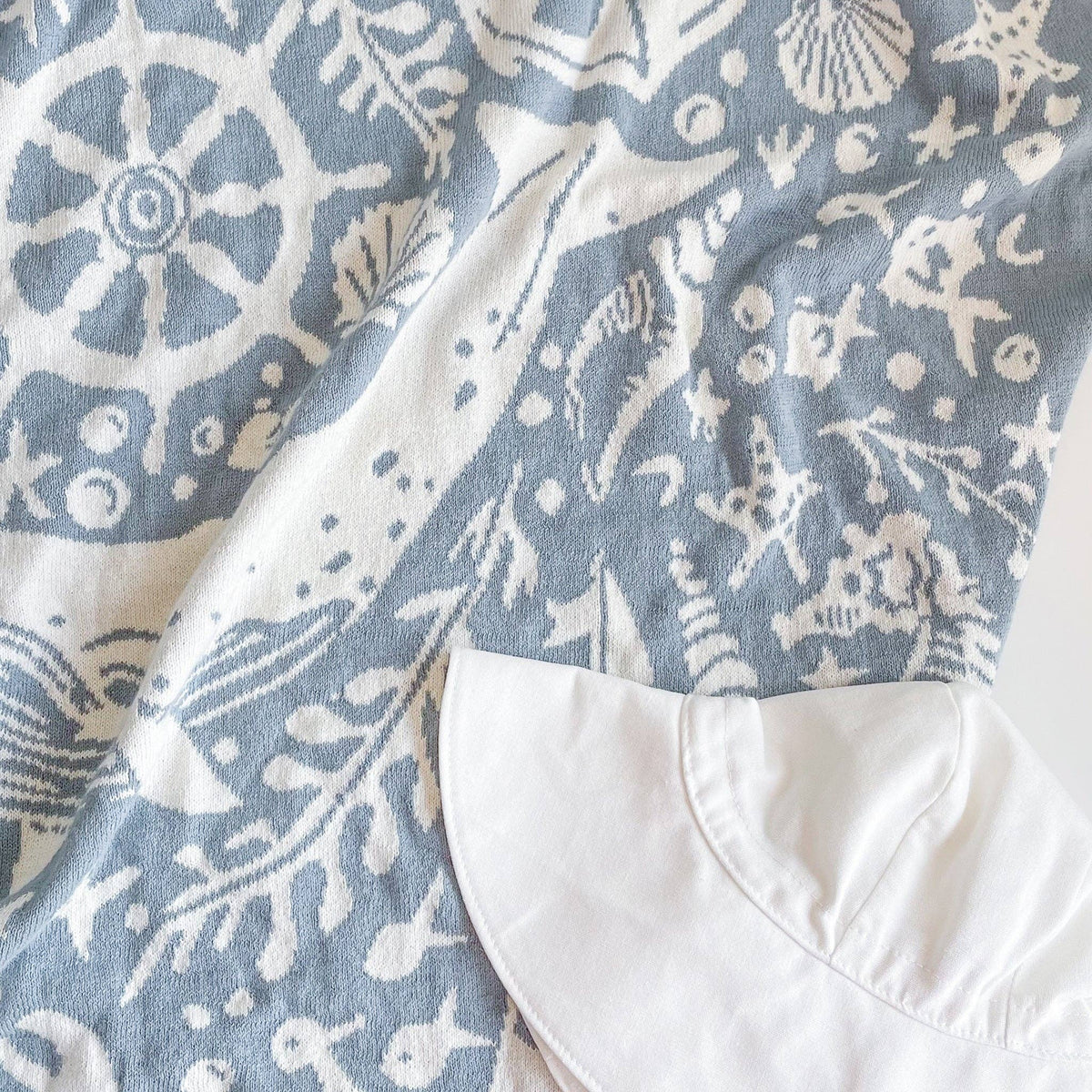 The Blueberry Hill - Blanket Nautical Summer Ocean Organic Cotton Baby Gift