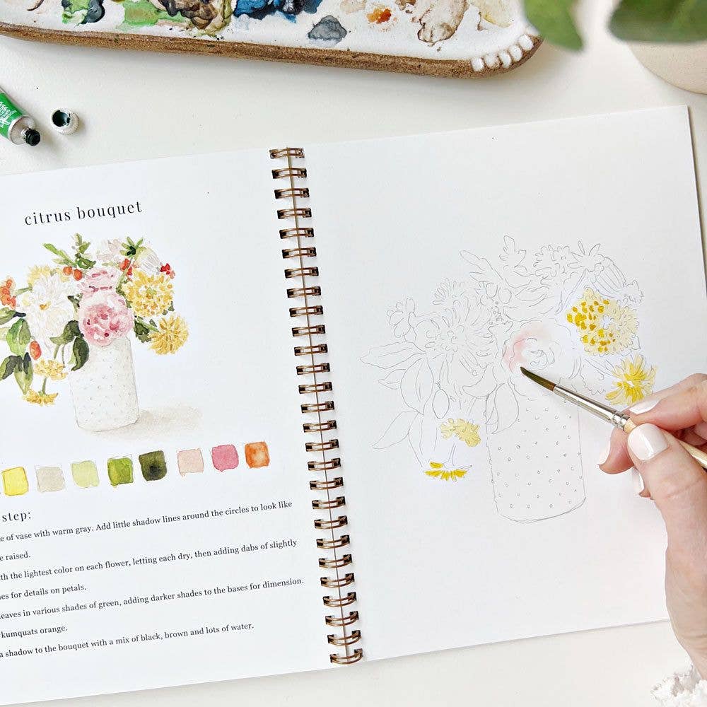 emily lex studio - Bouquets watercolor workbook