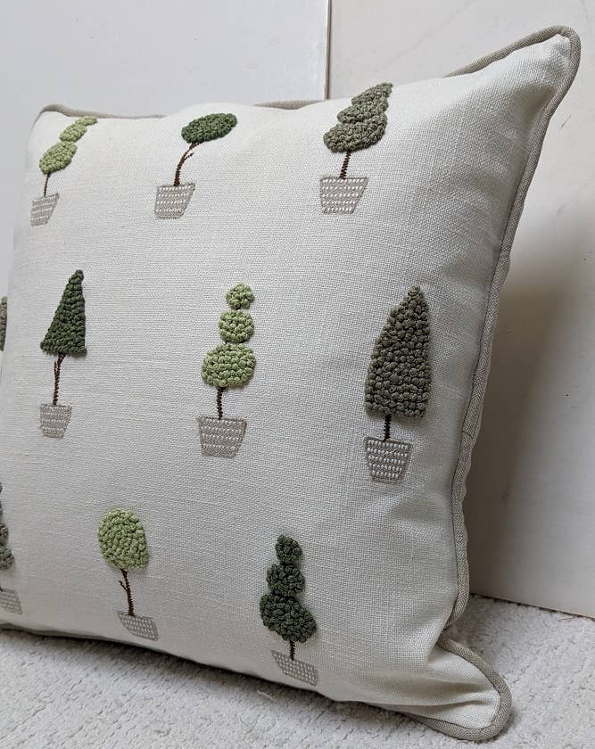 natural habitat - Pillow Applique/Embo 16" Topiary