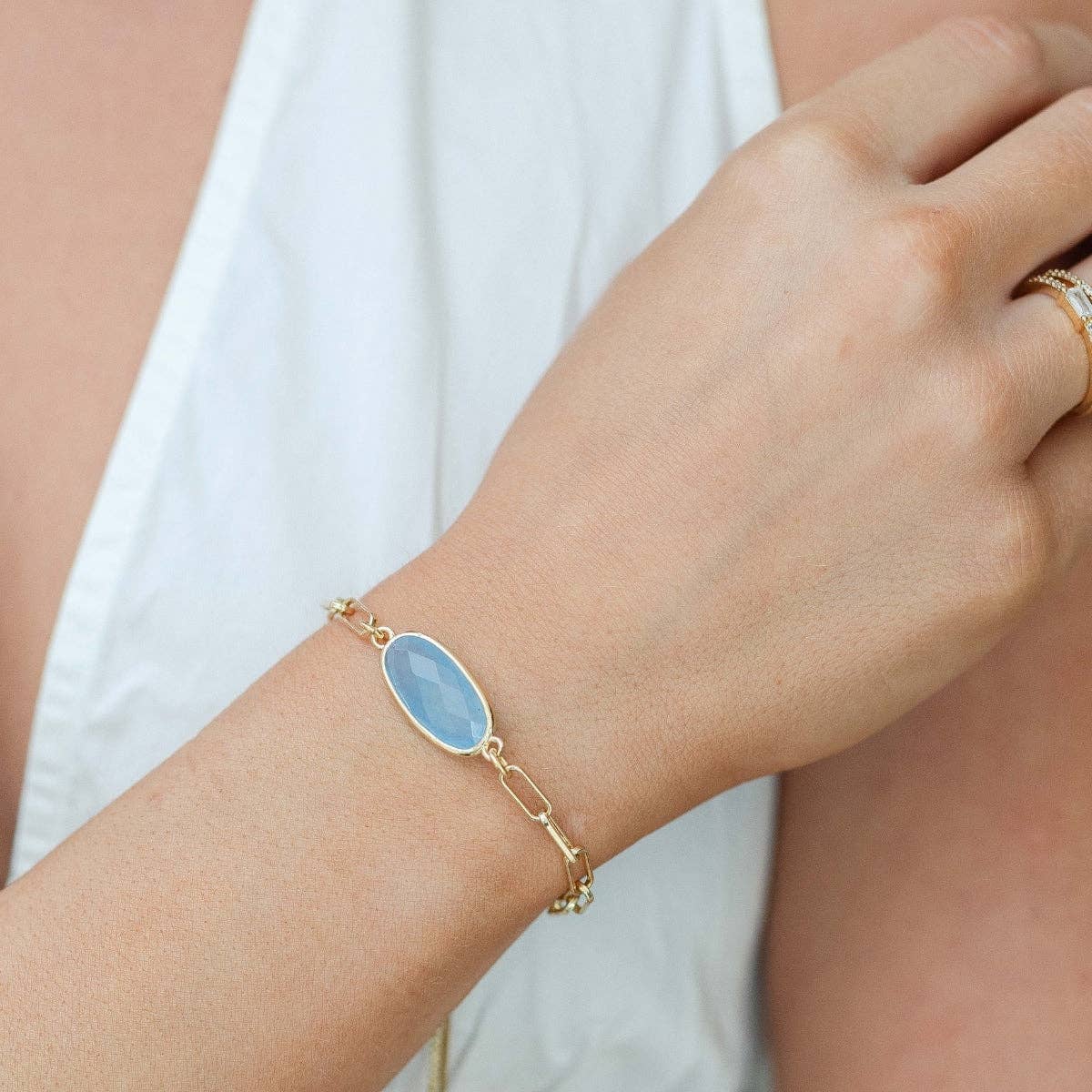 Splendid Iris - Oval Stone Pulley Bracelet