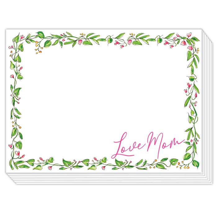 RosanneBeck Collections - Handpainted Pretty Floral Border Love Mom Slab Pad