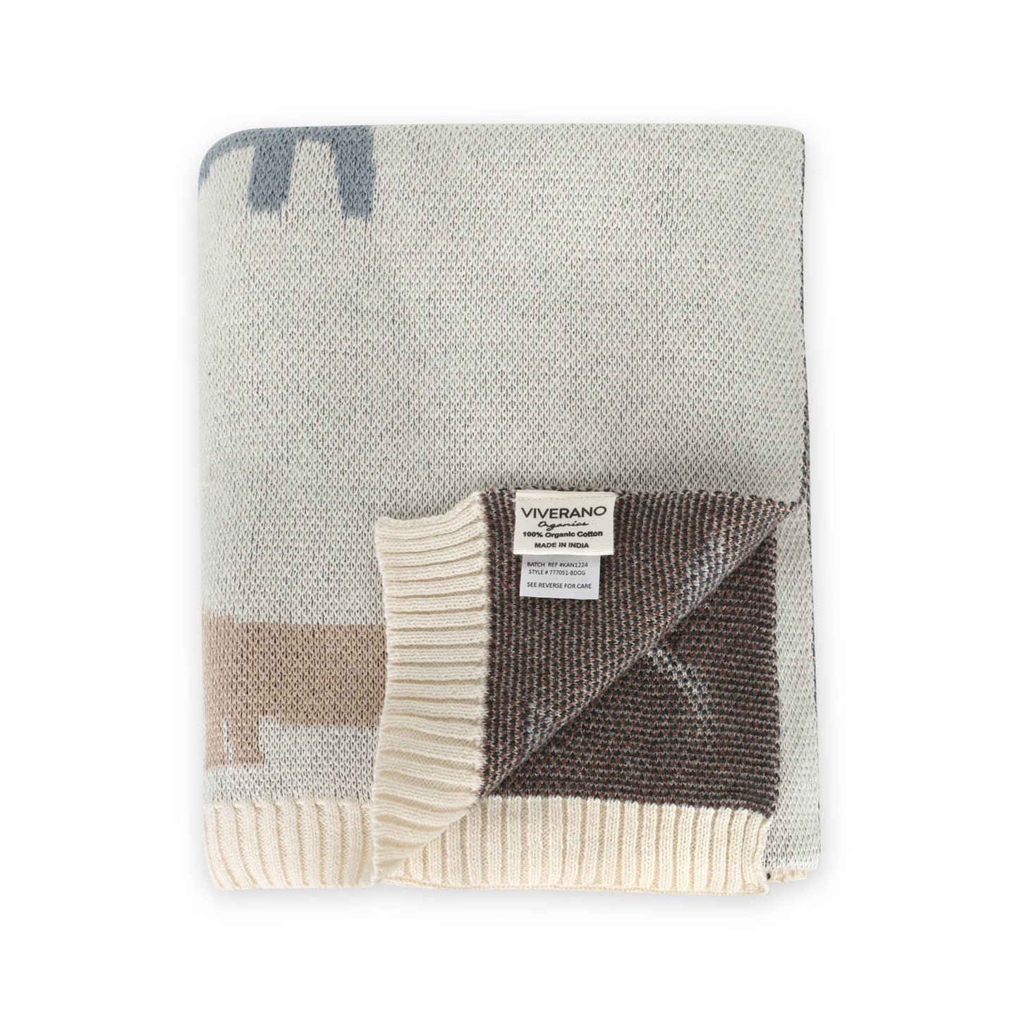 Viverano Organics - Buddy Dog - Organic Jacquard Sweater Knit Baby Blanket