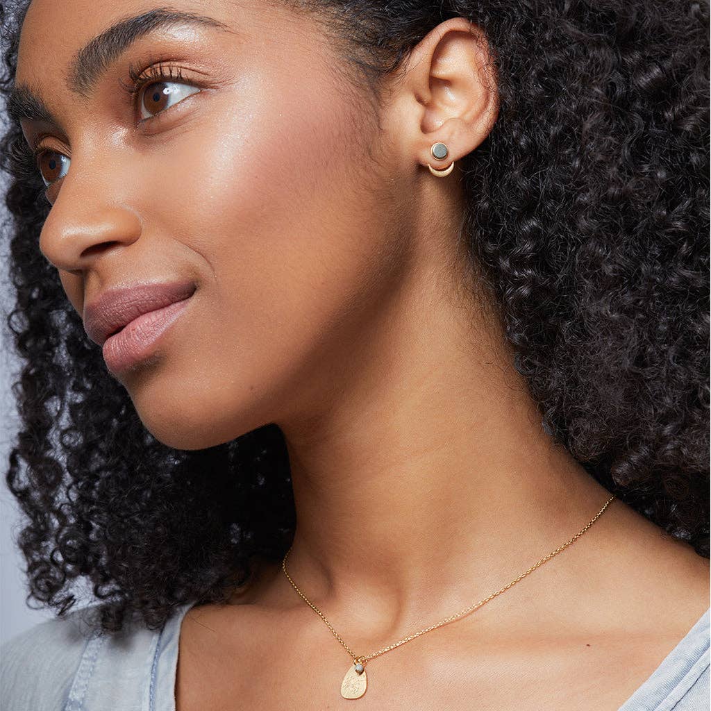 Scout Curated Wears - Stone Moon Phase Ear Jacket - Opalite/Silver